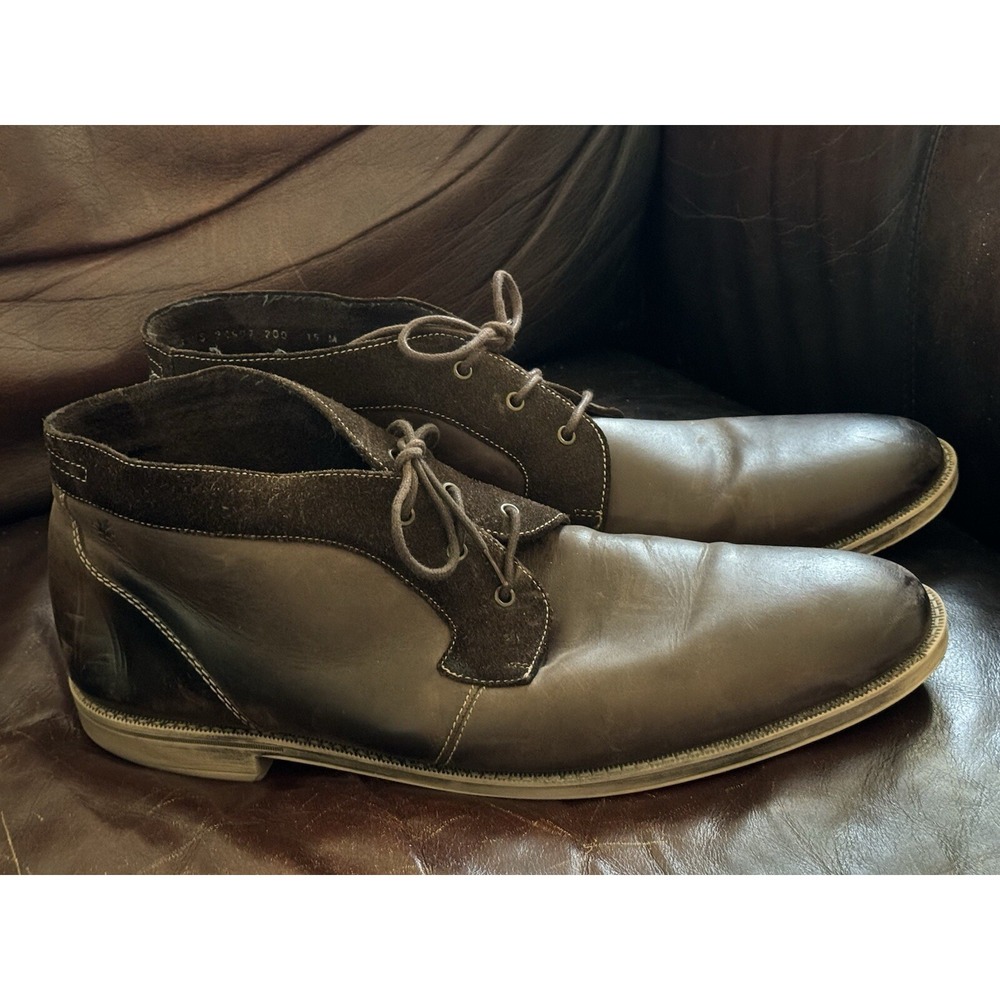 Stacy Adams Men's Brown Leather/Suede Ankle Boots Dress Shoes 24907-200 Sz 15
